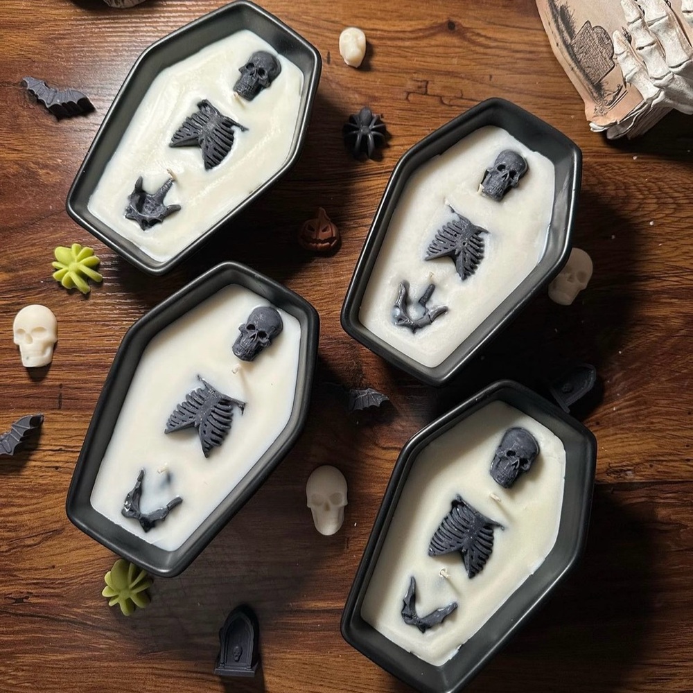 Coffin Skeleton Candle